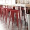 Flash Furniture 30" Red Metal Stool-Red Poly Seat CH-31320-30-RED-PL2R-GG - alternate 1
